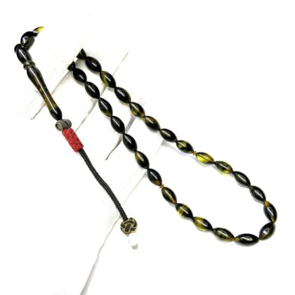 Beyzi Model Kazaz Püsküllü 7-12mm Ateş Sıkma Kehribar Tesbih