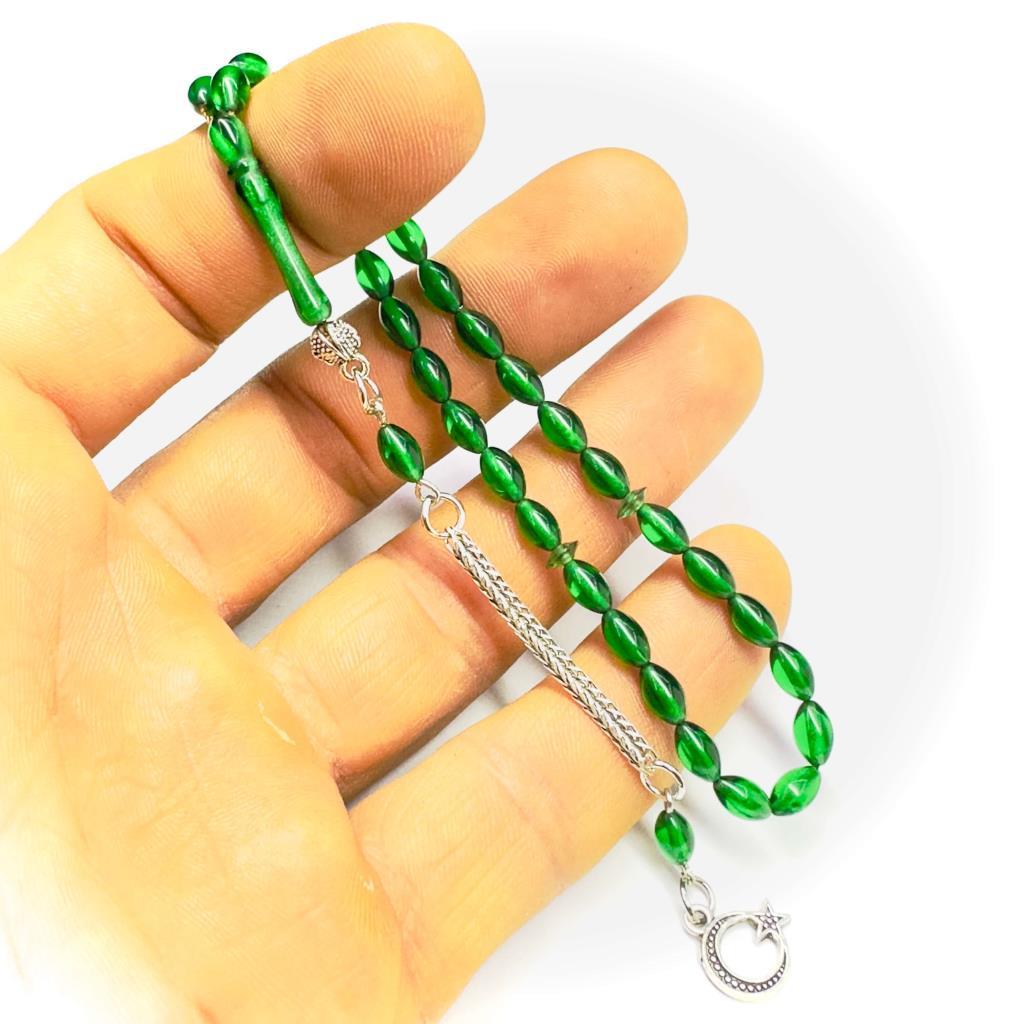 Bilek Boy Beyzi Model Püsküllü 4-7mm Ateş Sıkma Kehribar Tesbih