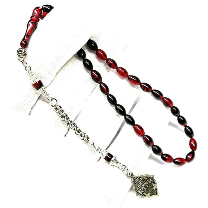 Bilek Boy Beyzi Model Püsküllü 5-7mm Ateş Sıkma Kehribar Tesbih