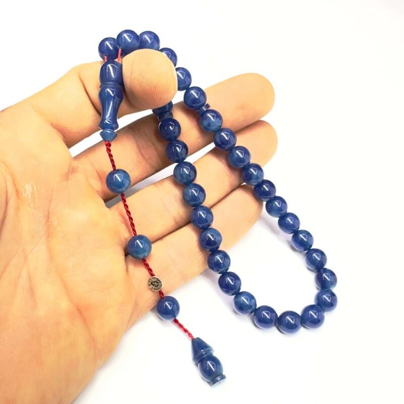 Sistemli İmzalı Küre Model 9-9mm Hareli Sıkma Kehribar Tesbih