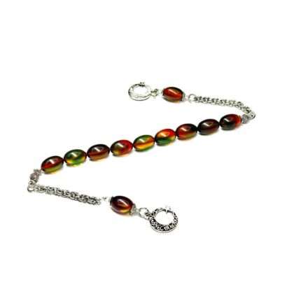 Badem Model 8-12mm Multicolor Renk Sıkma Kehribar Zaza Tesbih
