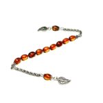 Beyzi Model 7,5-10,5mm Sıkma Ateş Kehribar Zaza Tesbih