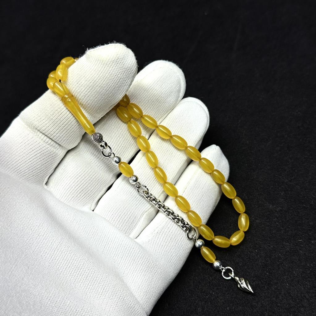 Bilek Boy Beyzi Model Püsküllü 4-7mm Sıkma Ateş Kehribar Tesbih