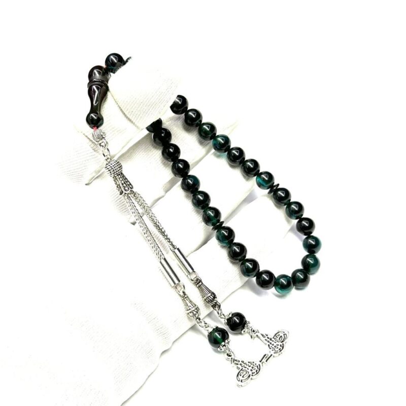 Bilek Boy Küre Model Püsküllü 7-7mm Sıkma Kehribar Tesbih