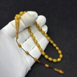 İzmur Usta İşi Sistemli Beyzi Model 6-8mm Sıkma Ateş Kehribar Tesbih