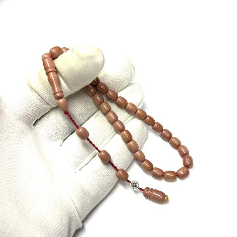 Şükrü Baba Usta İşi Sistemli Kapsül Model 6-8mm Sıkma Kehribar Tesbih